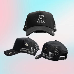 Casquette de baseball noire à broderie étoile <span class=keywords><strong>H</strong></span> en strass, motif nuage, imprimé dessin animé, tendance - Product Image 4