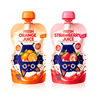Op maat gemaakte, speciaal gevormde, hersluitbare staande spout pouches van 100ml, 150ml en 200ml met hersluitbare dop voor biologische vruchtensap, in Mylar zakken.