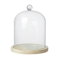 Smoking Cloche Gun Accessory Glass Dome Cover Smoker avec base en bois pour whisky Food Drink