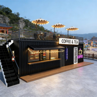 Conteneur d'expédition détachable de 40 pieds, en acier et panneaux sandwich, café, bar, concept de conception de maison en conteneur