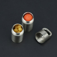 Mini boîte à pilules en acier inoxydable, flacon à pilules portable de poche, conteneur étanche, petite boîte de rangement pour pilules de voyage