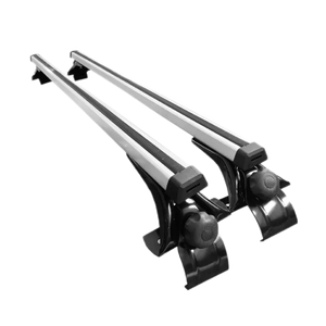 Barres transversales SEMRISE personnalisées <span class=keywords><strong>de</strong></span> 127 cm en alliage d'aluminium et <span class=keywords><strong>de</strong></span> fer argenté et noir <span class=keywords><strong>pour</strong></span> pick-up Hilux - Installation boulonnée sur le <span class=keywords><strong>toit</strong></span> - Product Image 1