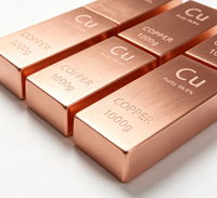Barres de cuivre à bon prix, lingots de cuivre personnalisables, vente chaude, lingot de cuivre fin 999 de 1 kg pour investissement