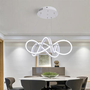 Lampu Gantung Chandelier 84W 3CCT 53cm Desain Modern Unik Tinggi Dapat Disesuaikan untuk Plafon Rendah Ruang Tamu - Product Image 3