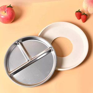 Plato de Acero Inoxidable <span class=keywords><strong>para</strong></span> Bebé con Base de Succión de <span class=keywords><strong>Silicona</strong></span>, Plato Dividido Resistente al Calor y Antiderrames <span class=keywords><strong>para</strong></span> la Alimentación de Niños Pequeños, <span class=keywords><strong>para</strong></span> Acampar - Product Image 4