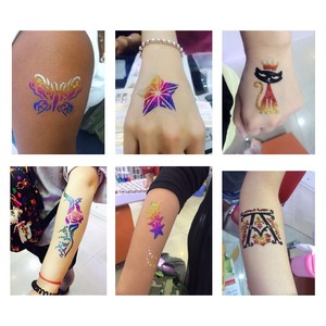 Tatuaggi Glitterati Personalizzabili Fai-da-Te per Bambini e Adulti, per Trucco Viso e Corpo, Halloween, Natale, Body Art, Tatuaggi Temporanei, Accessori per Feste - Product Image 6