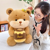 Pabrik Lisa Grosir Boneka Beruang Madu Lembut Lucu Kustom dengan Stoples Madu, Mainan Boneka untuk Hadiah Ulang Tahun Anak, Pernikahan