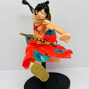 HUAYI Red cloak figure one pieces monkey D luffy Cartoon PVC Model Toy Anime action Figures luffy figure