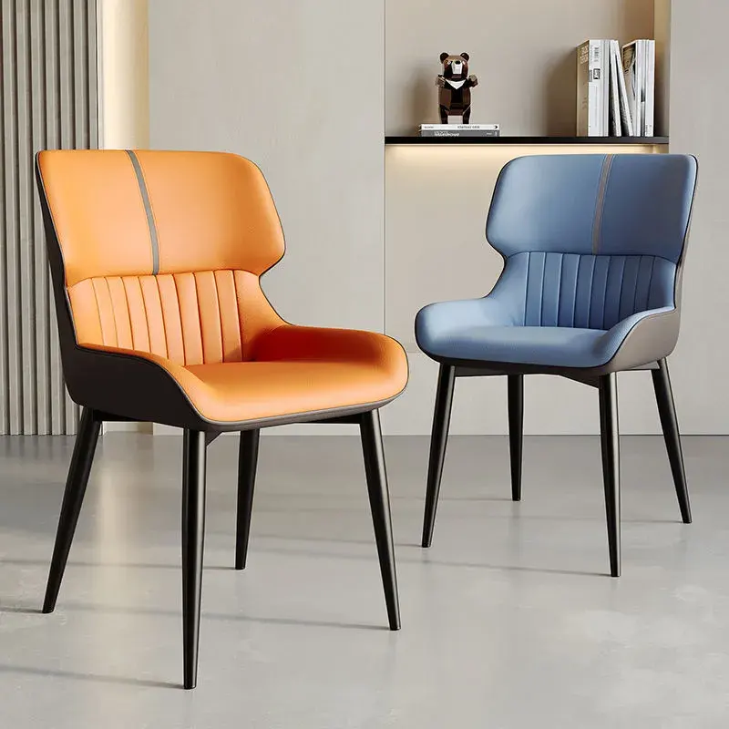 Высококачественная мягкая сумка, простой стул, современный дизайн, роскошный кожаный обеденный стул, спинка для дома, обеденный стул с обивкой