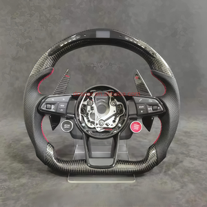 Volant <span class=keywords><strong>rouge</strong></span> en cuir lisse perforé Offre Spéciale d'usine pour <span class=keywords><strong>Audi</strong></span> A3 A4 A5 Q7 Q8 <span class=keywords><strong>TT</strong></span> R8 B9 volant DOS - Product Image 3