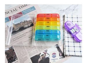 Wekelijkse Pil Organizer 3 Keer Per Dag Draagbare Reisbakjes Lichtdichte Doos Vitaminen Medicatie Supplementen Visolie - Product Image 4