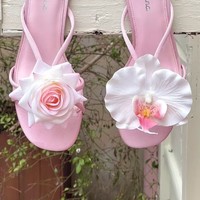 Clips Decorativos para Zapatos con Forma de Orquídea Mariposa, Estilo Bohemio, Accesorios Florales para Mujer, Sandalias Elegantes