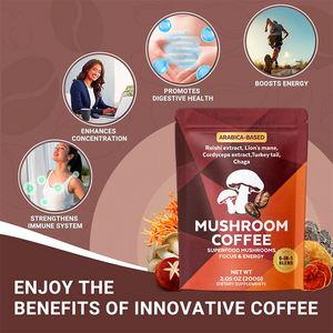 Café Moído de Marca Privada de Alta Qualidade, Café Instantâneo Orgânico de Arábica, Mistura de Café com Cogumelos Nootrópicos - Product Image 4