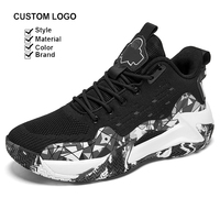 Chaussures de basketball montantes pour hommes à lacets en tissu extensible et maille respirante, décontractées, pour l'extérieur, mode, sport, résistantes à l'usure, printemps