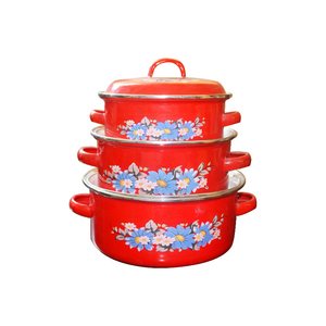 Tráng men gang nồi Nồi cà phê với bền men thiết yếu <span class=keywords><strong>Cookware</strong></span> Set - Product Image 2