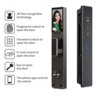 Serrure de porte intelligente à reconnaissance faciale 3D, application WiFi Tuya, empreinte digitale automatique, mot de passe, carte IC, alliage d'aluminium, porte en bois, sécurité domestique