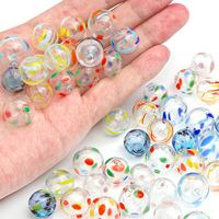 Perles en verre soufflé creuses de 14 mm et 16 mm peintes à la main, rondes et dessinées à la main, pour accessoires de colliers et bracelets DIY