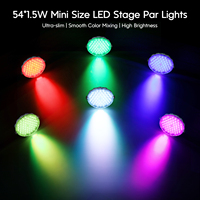 Projecteur LED Par Slim Big Dipper LPC018 54x1.5W RGB 3-en-1 avec télécommande DMX pour éclairage de scène et de fête