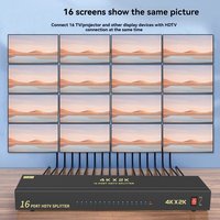 Divisor HDTV 4Kx2K 1x16 Compatible con FULL HD 4K 2K, 1 Entrada y 16 Salidas, Divisor de Video Digital de Alta Definición