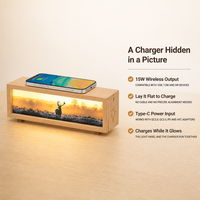 Lampe de chevet sans fil 15W à charge rapide pour figurines, trois couleurs de lumière, décoration d'intérieur, cadeau durable et moderne