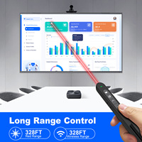 Presentador Inalámbrico con Láser Rojo, Control de Volumen, Lápiz para Pasar Páginas, Control Remoto USB 2.4GHz para Presentaciones PowerPoint