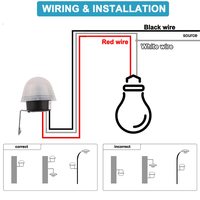 Caja de Plástico para Sensor, Carcasa de Plástico para Sensor de Luz, Tablero de Control de Interruptor Automático de Luz Diurna y Nocturna