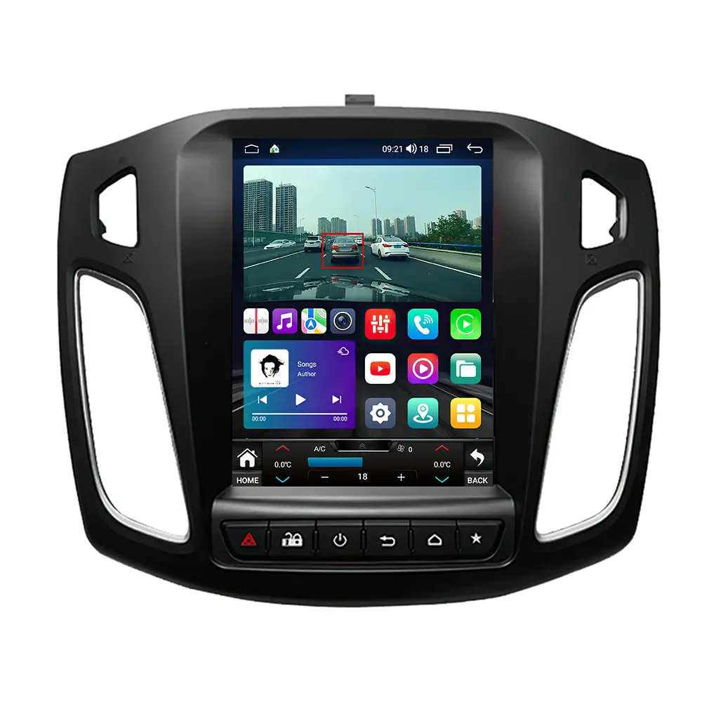 Lehx Pro đài phát thanh xe Android đa phương tiện 12 cho Ford FOCUS 3 MK3 2011 2019 tự động 2DIN Carplay stereo GPS Navigation DVD Tesla phong cách