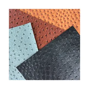 Wholesale Custom Designer Embossed Ostrich PVC Faux Leather Fabric for Handbags