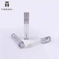 Tubo de Brillo Labial Transparente en Oferta, Tapa de Rosca, Impresión Serigrafiada, Envases Cosméticos Vacíos, Logotipo Personalizado, Forma Redonda