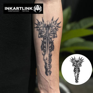 INKARTLINK - Pegatina de Tatuaje para el Cuerpo, Pegatina de Tatuaje de Ángel Guerrero, Resistente al Agua, Ecológica, de Larga Duración (15 Días), Venta al por Mayor - Product Image 2