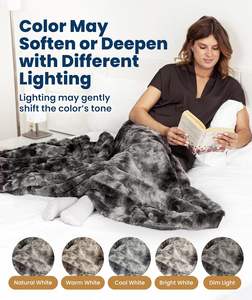 Plaid en fausse fourrure moelleux et chaud pour canapé, lit, sofa, <span class=keywords><strong>couverture</strong></span> moelleuse et douce en <span class=keywords><strong>minky</strong></span>, couvertures en fausse fourrure super confortables - Product Image 2