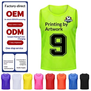 Maillot de sport sans manches en maille polyester imprimé, respirant, séchage rapide, col en V, bretelles réglables, pour basketball, football, soccer, enfants - Product Image 3
