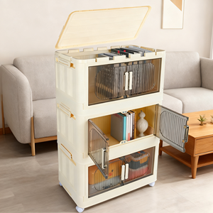 خزانة ملابس منزلية فاخرة قابلة للطي بباب مزدوج متكاملة قابلة للطي خزانة ملابس بلاستيكية قابلة للطي - Product Image 3