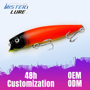 MISTER LURE 90mm 12.2g Lichtgewicht Zoetwater Popper Drijvend Aas met Aangepaste Kleur Baarsvissen Aas Hard Popper Aas - Product Image 1