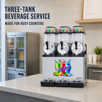 Machine à slushie à 3 bacs, haute capacité, R290, pour boissons glacées, avec sécurité multi-niveaux, pour les restaurants de restauration rapide