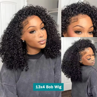 V parte Afro rizado pelucas de cabello humano para mujeres negras fábrica barata rizado 13x6 HD Pelo Rizado bebé Fronta SDD Pixiel peluca