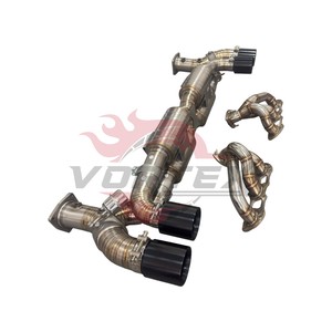 Vortex Premium Natural Titanium Catback for Porsche 911 991.2 Turbo S Valvetronic Exhaust Pipe with Exhaust Manifold Headers - Product Image 5