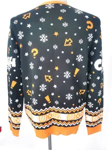 Забавный дизайн, хорошее качество, хлопок, акрил, мужской зимний вязаный Рождественский свитер