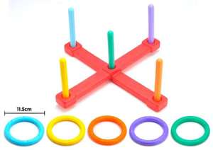Juego de 5 en 1 de juguetes deportivos para niños al aire libre 2026: lanzador, paleta, anillo volador, bolos y lanzamiento de aros para juegos interactivos entre padres e hijos en el césped. - Product Image 6