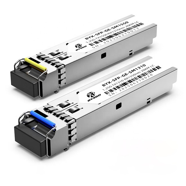 OEM Wholesale SFP Optical Module BiDi GE 1.25G 20km WDM LC 1310/1550nm LX Fiber Optic Transceivers Compatible with CISCO