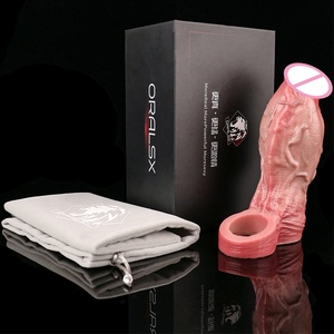 ORALSX Realistic Hollow Cock Large Silicone <b>Dildo</b> With Skin Penis Sleeve Reusable Sex Toys for Adult Men Delay Ejaculation - Product Image 5