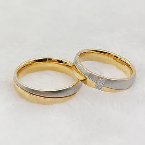 Set di 2 Anelli di Fidanzamento e Matrimonio Tedeschi-Turchi per Coppie, Placcati in Oro 24k, Gioielli Africani, Regali per Anniversario - Product Image 4