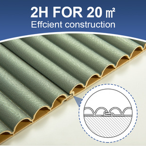 150mm halbkreis förmige geriffelte Wand platte Mehrfarbige Anpassung Starke stereo skopische Impression Innen-PVC-Wand paneele für den Raum - Product Image 3