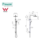 Frascio AU Laiton Salle de Bain Ensemble de Douche Mélangeur Chrome-Fini Robinets et Équipement pour Hôtels et Salles de Bains