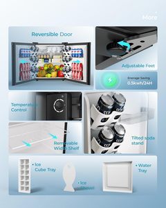 <span class=keywords><strong>Precio</strong></span> <span class=keywords><strong>de</strong></span> Fábrica Euhomy - Mini Refrigerador <span class=keywords><strong>de</strong></span> 46L para Encimera, Refrigerador Pequeño para Dormitorios con Puerta Reversible y Caja Refrigeradora - Product Image 4