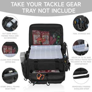 Bolsa de almacenamiento de aparejos de pesca con muestra gratis con 2 cajas de aparejos, mochila de pesca con eslinga ligera-Sling - Product Image 4