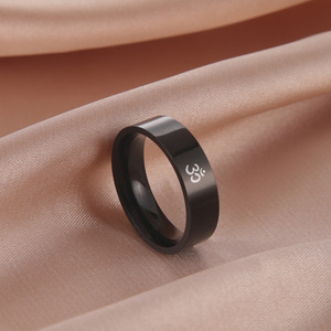 Anelli Trendy OM per Yoga e Meditazione Hindu, Anelli in Acciaio Inox <span class=keywords><strong>AUM</strong></span>, Amuleto Spirituale Buddista, Gioielli Regalo per Donne e Uomini - Product Image 2