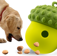Mangeoire lente en silicone en forme de fruit pour chiens, jouet interactif, nettoyage des dents, distributeur de nourriture pour animaux de compagnie, favorisant l'intelligence