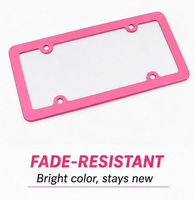 Support de plaque d'immatriculation décoratif en alliage d'aluminium rose, modèle US standard FENGYUNJIA MG-10, vente en gros