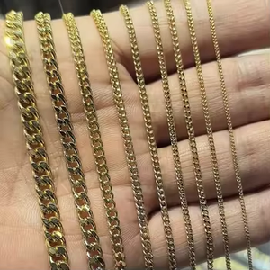 Sıcak Satış Trendi Gerçek 18 Ayar Som Altın Kaliteli Özelleştirilmiş Çoklu Boyutlar Oyuk Küba Zinciri Bileklik Kolye Takı Hediyesi - Product Image 1